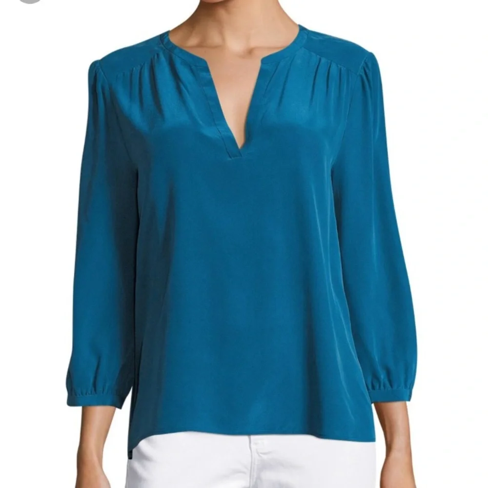 • Joie • Della Silk Blouse Blue XS - Picture 2 of 4